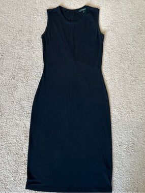 Lauren Ralph Lauren Black Sleeveless Midi Sheath Dress